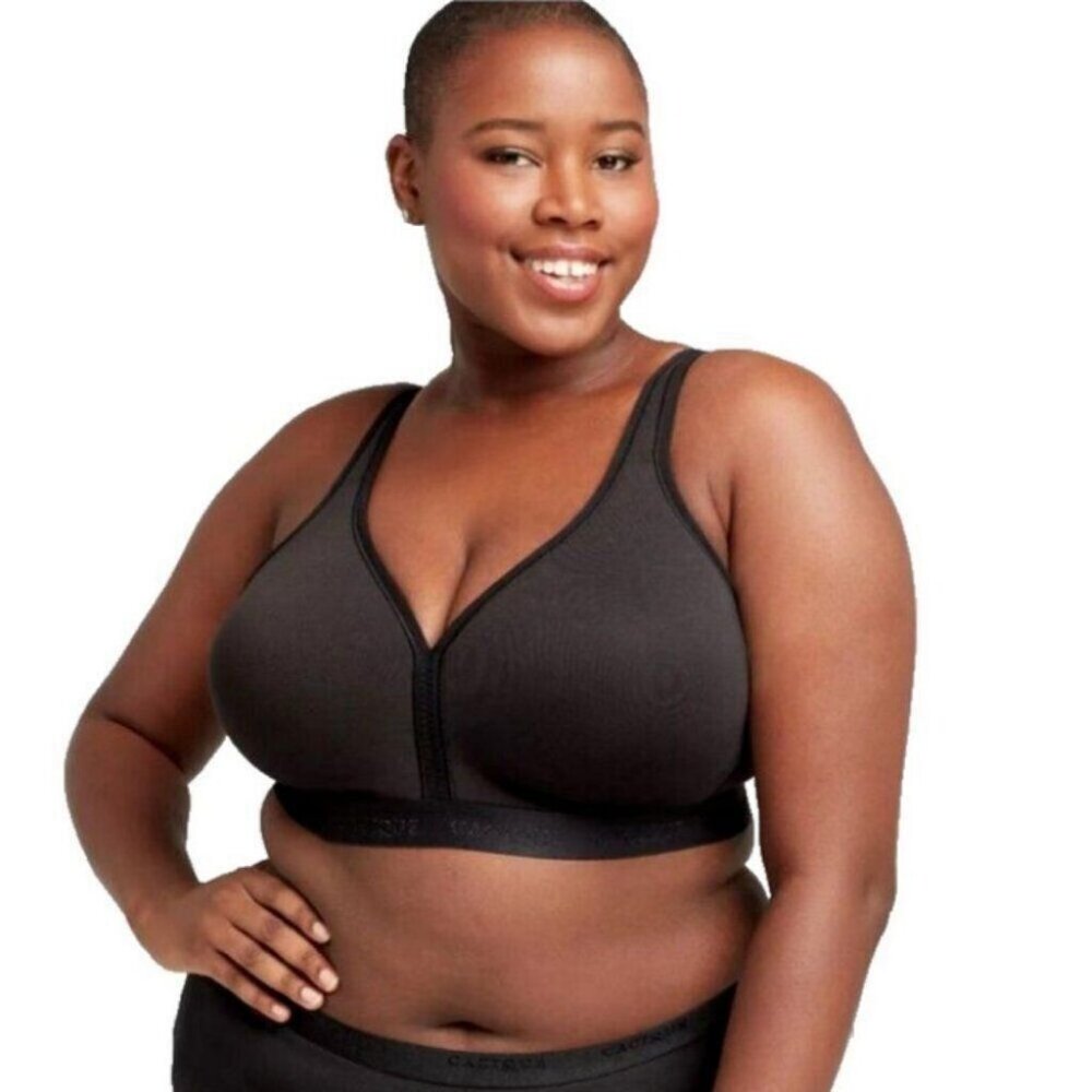 Cacique Lane Bryant Womens Bra Cotton Lightly Lined No Wire Size 42C Black